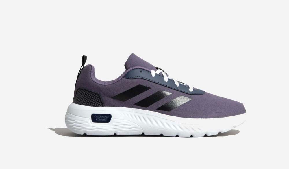 Adidas Cloudfoam Comfy LE 3
Purple Black Slip-On Shoes Mens
9.5 / Womens 11 NEW